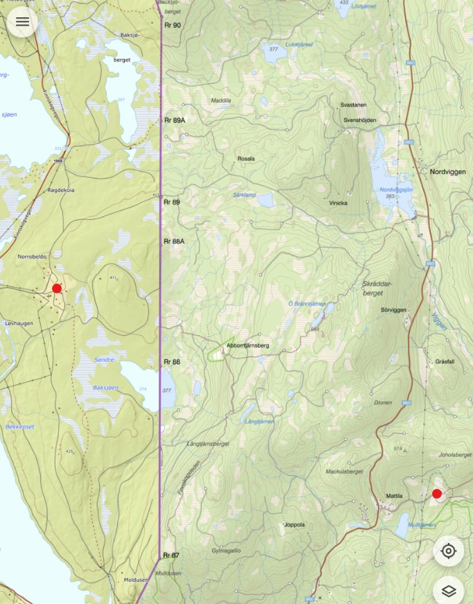 Det er omlag 15 km mellom Juhola og Løvhaugen